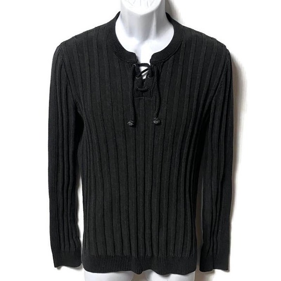 Bar III Other - Bar III Ribbed Lace-Up Sweater Men's Medium